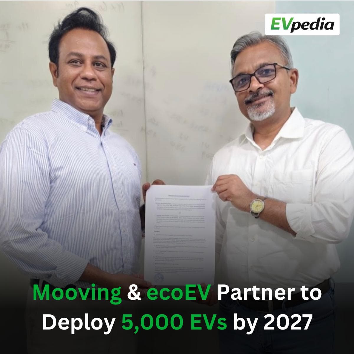 Mooving and ecoEv Partner to Deploy 5,000 EVs Across India by 2027